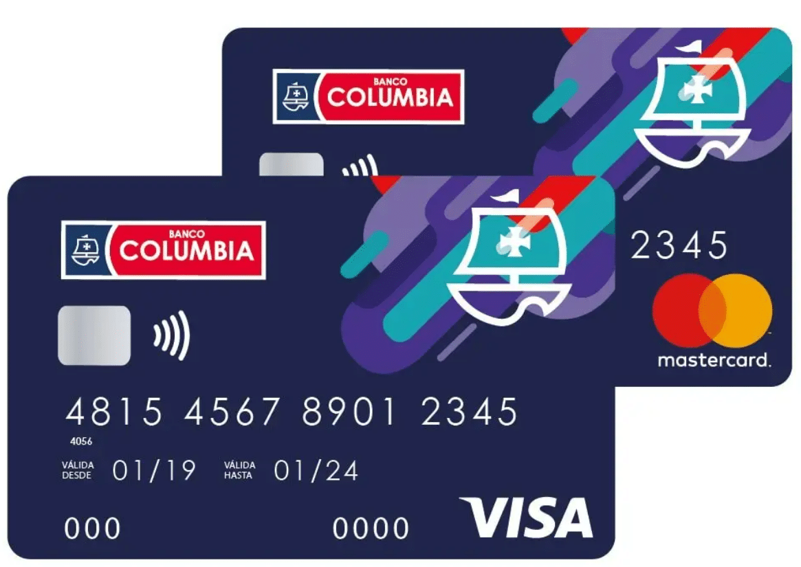 COLUMBIA TARJETA MASTERCARD Y VISA